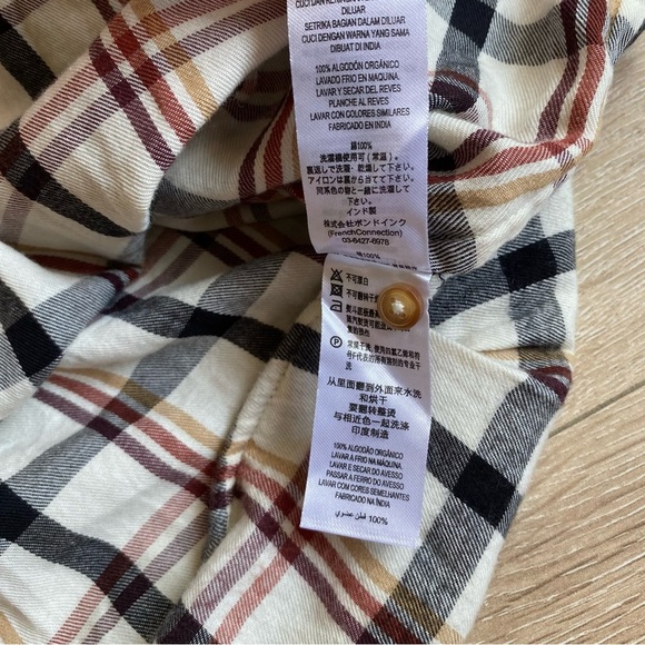 French Connection Panita Organic Cotton Flannel pop over top - Picture 8 of 8